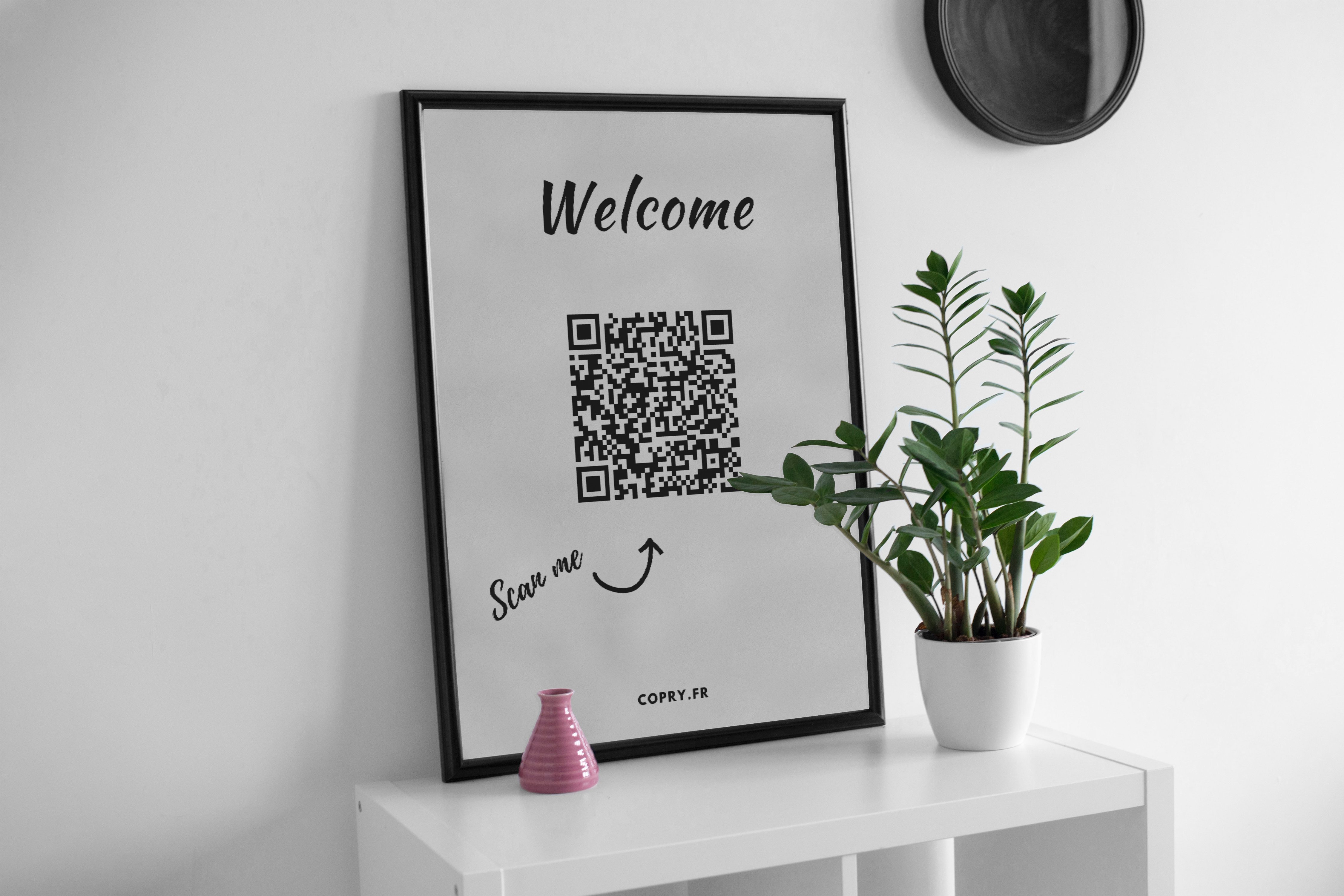 Image representant Une affiche Airbooky avec un qrcode permettant d'aller sur un exemple de livret d'accueil